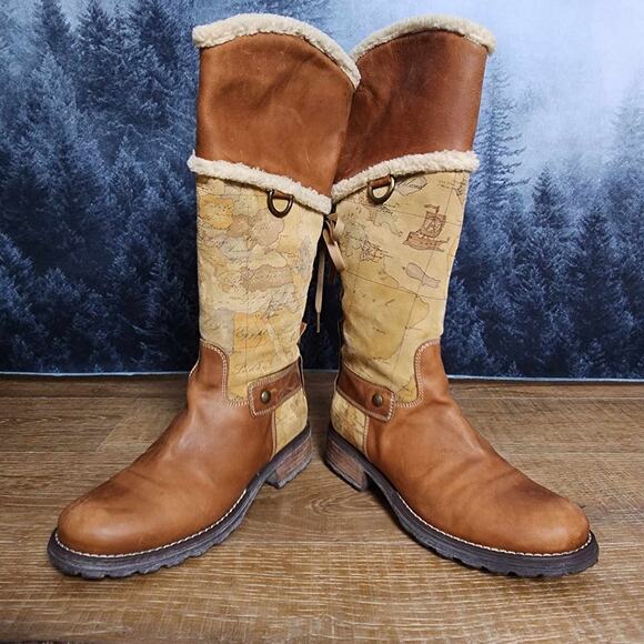 Alviero Martini Italian Leather Geo Boots | Women's 5.5 (36 EUR) - Picture 4 of 14